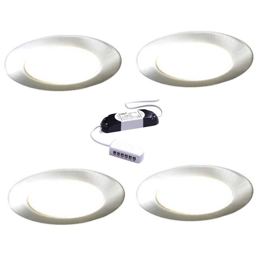 Nebbia Recessed Diffused LED Light, Natural or Warm, White, Brushed Nickel, Under Cabinet 1-6 Light Kit