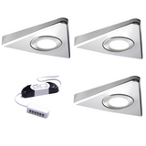 Nebbia Slimline Triangle Diffused LED Light, Natural or Warm White, Brushed Nickel, Under Cabinet 1-6 Light Kit