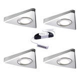 Nebbia Slimline Triangle Diffused LED Light, Natural or Warm White, Brushed Nickel, Under Cabinet 1-6 Light Kit