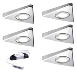 Nebbia Slimline Triangle Diffused LED Light, Natural or Warm White, Brushed Nickel, Under Cabinet 1-6 Light Kit