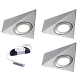 Nebbia Triangle Diffused LED Light, Natural or Warm White, Brushed Nickel, Under Cabinet 1-6 Light Kit