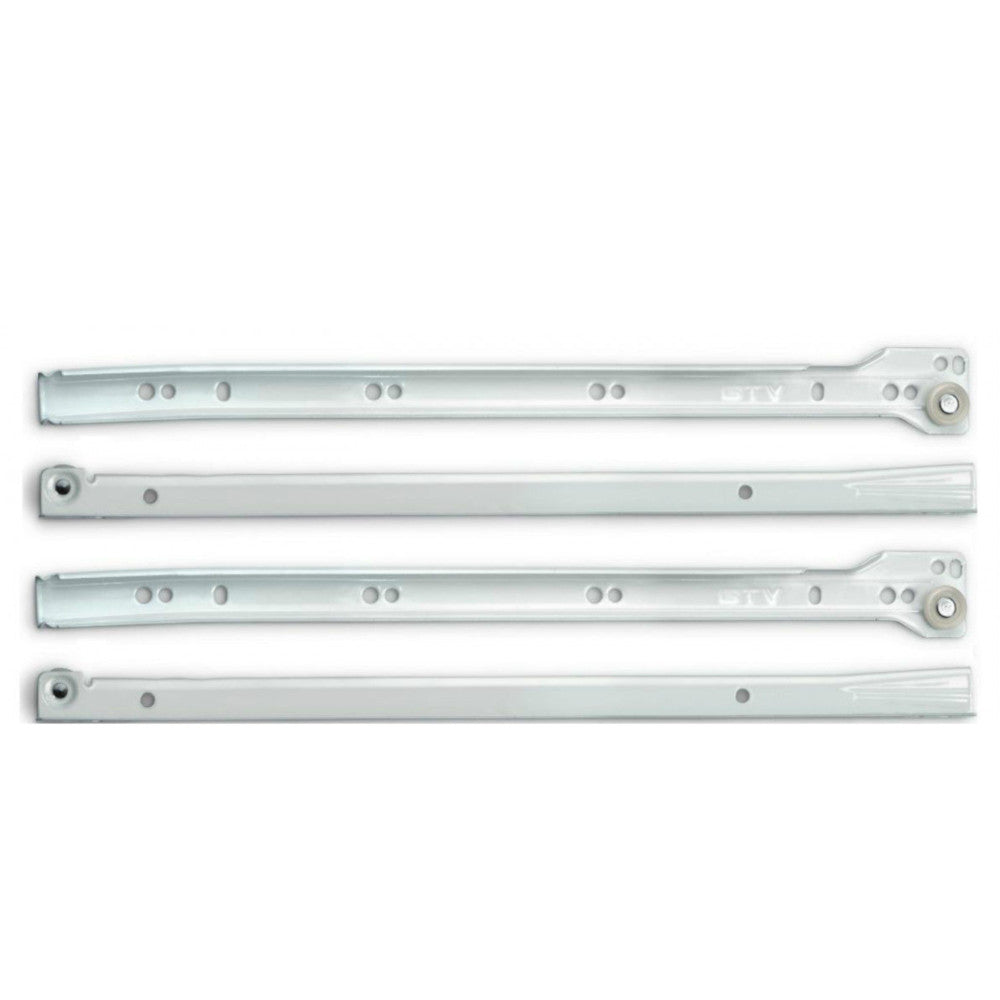 GTV, Undermount Drawer Runner Pair, 250-500mm Length, White