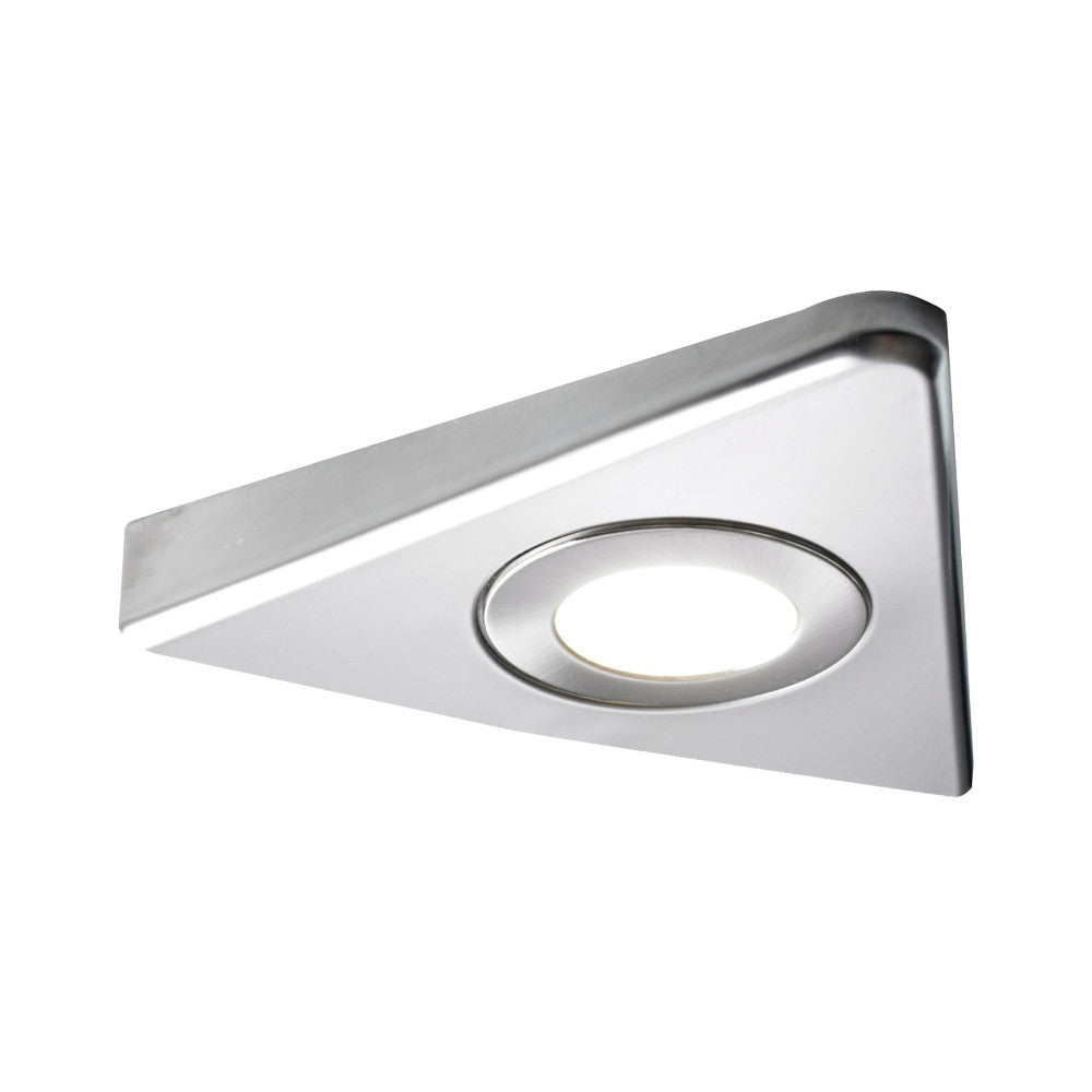 Nebbia Slimline Triangle Diffused LED Light, Natural - Warm White, Brushed Nickel, Under Cabinet Light