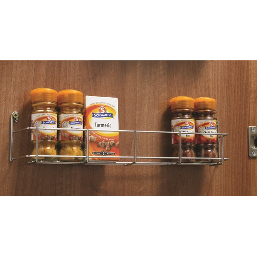 Spice Rack, Single Tier, Polished Chrome, 200-400mm Wide